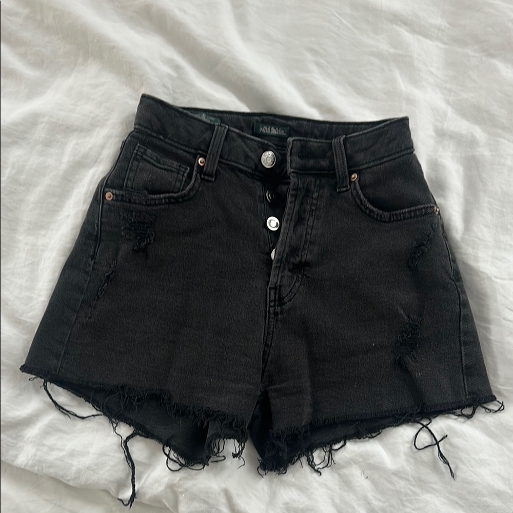 Wild Fable Black Jean Shorts Distressed Cut-Off